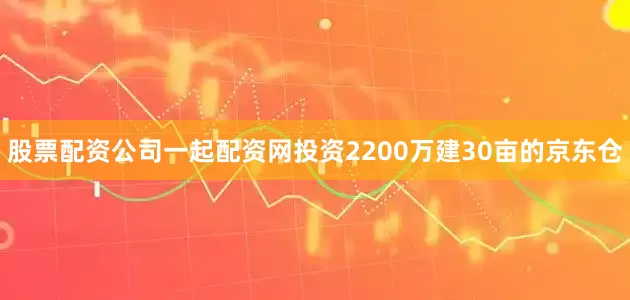 股票配资公司一起配资网投资2200万建30亩的京东仓
