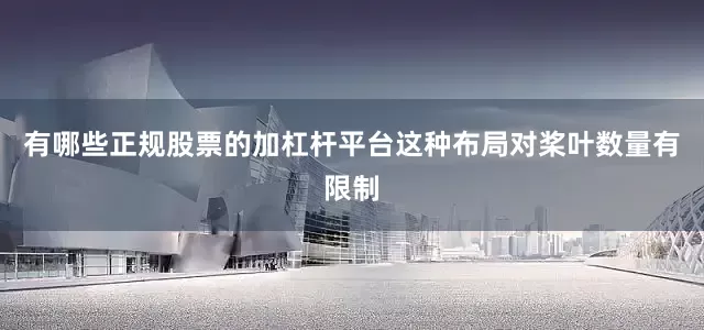 有哪些正规股票的加杠杆平台这种布局对桨叶数量有限制